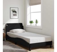 vidaXL Giroletto con Testiera Dover Nero 80x200 cm Tessuto