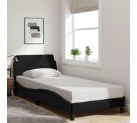 vidaXL Giroletto con Testiera Dover Nero 90x190 cm Tessuto