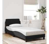 vidaXL Giroletto con Testiera Dover Nero 90x190 cm Velluto
