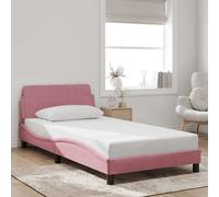 vidaXL Giroletto con Testiera Dover Rosa 100x200 cm Velluto