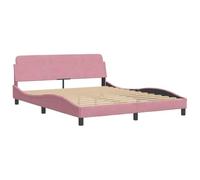 vidaXL Giroletto con Testiera Dover Rosa 160x200 cm Velluto