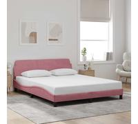 vidaXL Giroletto con Testiera Dover Rosa 160x200 cm Velluto