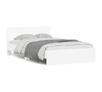 vidaXL Giroletto con Testiera e LED Bianco 140x200 cm