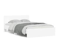 vidaXL Giroletto con Testiera e LED Bianco 140x200 cm