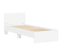 vidaXL Giroletto con Testiera e LED Bianco 75x190 cm