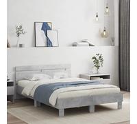 vidaXL Giroletto con Testiera e LED Grigio Cemento 120x190 cm