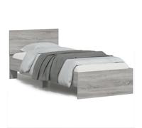 vidaXL Giroletto con Testiera e LED Grigio Sonoma 90x200 cm