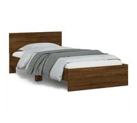 vidaXL Giroletto con Testiera e LED Rovere Marrone 100x200 cm