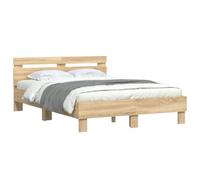 vidaXL Giroletto con Testiera e LED Rovere Sonoma 135x190 cm