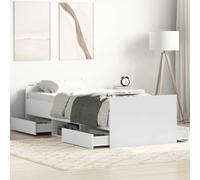 vidaXL Giroletto con Testiera e Pediera Bianco 75x190 cm