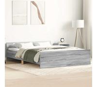 vidaXL Giroletto con Testiera e Pediera Grigio Sonoma 140x200 cm