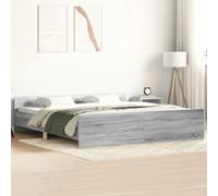 vidaXL Giroletto con Testiera e Pediera Grigio Sonoma 160x200 cm