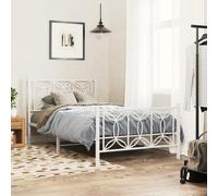 vidaXL Giroletto con Testiera e Pediera Metallo Bianco 100x200 cm