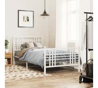 vidaXL Giroletto con Testiera e Pediera Metallo Bianco 100x200 cm
