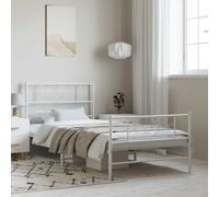 vidaXL Giroletto con Testiera e Pediera Metallo Bianco 100x200 cm