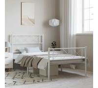 vidaXL Giroletto con Testiera e Pediera Metallo Bianco 100x200 cm