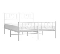 VIDAXL - Giroletto Con Testiera E Pediera Metallo Bianco 120x190 Cm - SPEDIZIONE GRATUITA