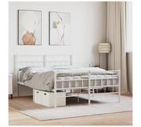 Giroletto con testiera e pediera metallo bianco 120x190 cm