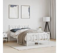 vidaXL Giroletto con Testiera e Pediera Metallo Bianco 120x190 cm