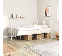 vidaXL Giroletto con Testiera e Pediera Metallo Bianco 120x190 cm