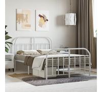 VIDAXL - Giroletto Con Testiera E Pediera Metallo Bianco 120x200 Cm - SPEDIZIONE GRATUITA