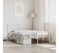 VIDAXL - Giroletto Con Testiera E Pediera Metallo Bianco 120x200 Cm - SPEDIZIONE GRATUITA