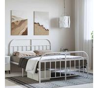 vidaXL Giroletto con Testiera e Pediera Metallo Bianco 135x190 cm