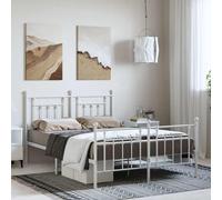 vidaXL Giroletto con Testiera e Pediera Metallo Bianco 150x200 cm