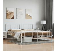 vidaXL Giroletto con Testiera e Pediera Metallo Bianco 180x200 cm