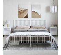 vidaXL Giroletto con Testiera e Pediera Metallo Bianco 183x213 cm