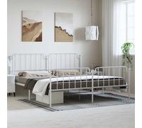 vidaXL Giroletto con Testiera e Pediera Metallo Bianco 183x213 cm