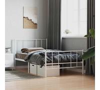vidaXL Giroletto con Testiera e Pediera Metallo Bianco 75x190 cm