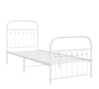 vidaXL Giroletto con Testiera e Pediera Metallo Bianco 75x190 cm