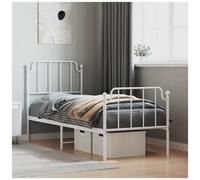 VIDAXL - Giroletto Con Testiera E Pediera Metallo Bianco 80x200 Cm