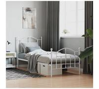 VIDAXL - Giroletto Con Testiera E Pediera Metallo Bianco 90x200 Cm - SPEDIZIONE GRATUITA