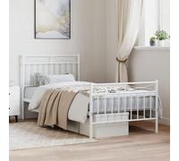 vidaXL Giroletto con Testiera e Pediera Metallo Bianco 90x200 cm