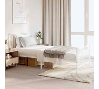 vidaXL Giroletto con Testiera e Pediera Metallo Bianco 90x200 cm