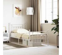 VIDAXL - Giroletto Con Testiera E Pediera Metallo Bianco 90x200 Cm - SPEDIZIONE GRATUITA