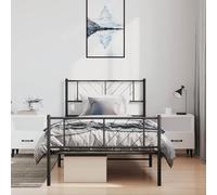 vidaXL Giroletto con Testiera e Pediera Metallo Nero 100x190 cm