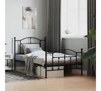 vidaXL Giroletto con Testiera e Pediera Metallo Nero 100x190 cm