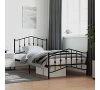 vidaXL Giroletto con Testiera e Pediera Metallo Nero 107x203 cm