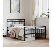 vidaXL Giroletto con Testiera e Pediera Metallo Nero 107x203 cm