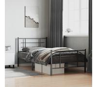 vidaXL Giroletto con Testiera e Pediera Metallo Nero 107x203 cm