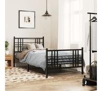 vidaXL Giroletto con Testiera e Pediera Metallo Nero 107x203 cm