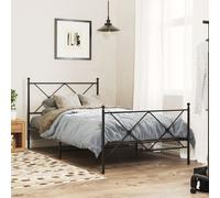 vidaXL Giroletto con Testiera e Pediera Metallo Nero 107x203 cm