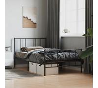 vidaXL Giroletto con Testiera e Pediera Metallo Nero 107x203 cm