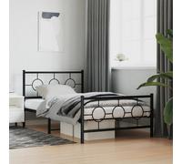 vidaXL Giroletto con Testiera e Pediera Metallo Nero 107x203 cm