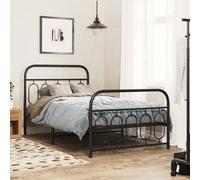 vidaXL Giroletto con Testiera e Pediera Metallo Nero 107x203 cm