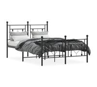 vidaXL Giroletto con Testiera e Pediera Metallo Nero 120x190 cm