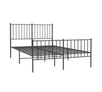 vidaXL Giroletto con Testiera e Pediera Metallo Nero 120x190 cm